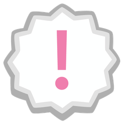 red exclamation mark and fish cake with swirl