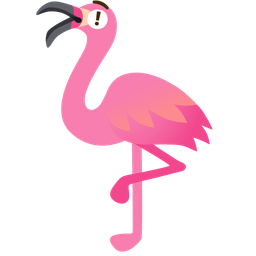 red exclamation mark and flamingo