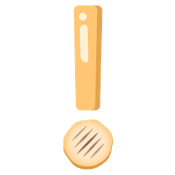 red exclamation mark and flatbread