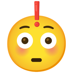 red exclamation mark and flushed face