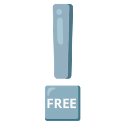 red exclamation mark and FREE button