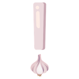 red exclamation mark and garlic