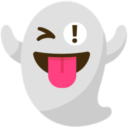 red exclamation mark and ghost