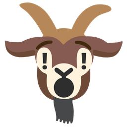 red exclamation mark and goat