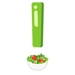 red exclamation mark and green salad