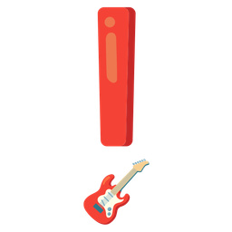 red exclamation mark and guitar