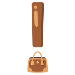 red exclamation mark and handbag