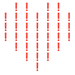 red exclamation mark and heart suit