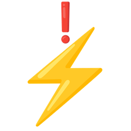 red exclamation mark and high voltage