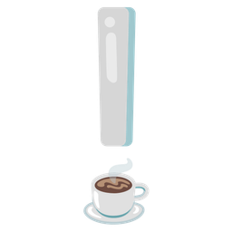 red exclamation mark and hot beverage