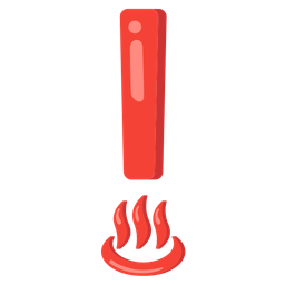 red exclamation mark and hot springs