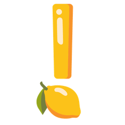 red exclamation mark and lemon
