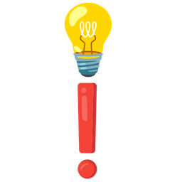 red exclamation mark and light bulb
