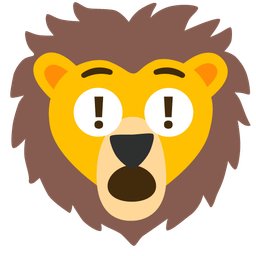 red exclamation mark and lion