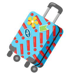 red exclamation mark and luggage