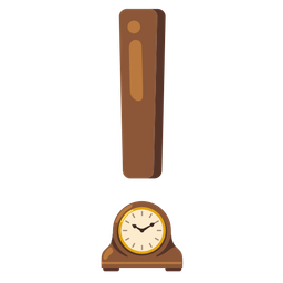 red exclamation mark and mantelpiece clock