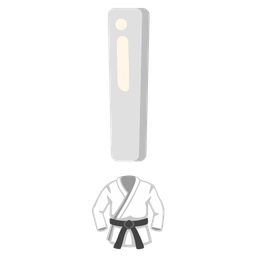 red exclamation mark and martial arts uniform