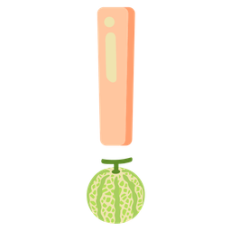 red exclamation mark and melon