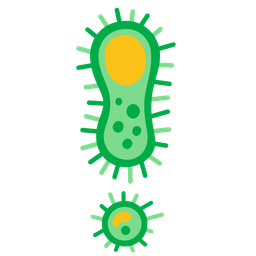 red exclamation mark and microbe