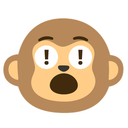 red exclamation mark and monkey face