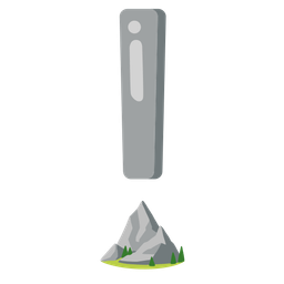 red exclamation mark and mountain