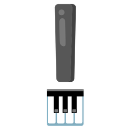 red exclamation mark and musical keyboard