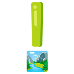 red exclamation mark and national park