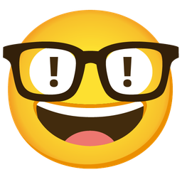 red exclamation mark and nerd face