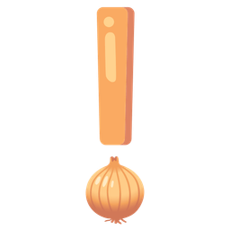 red exclamation mark and onion