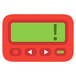 red exclamation mark and pager