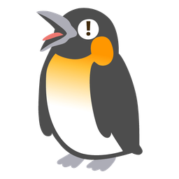 red exclamation mark and penguin