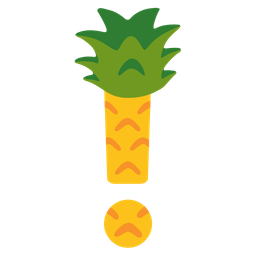 red exclamation mark and pineapple