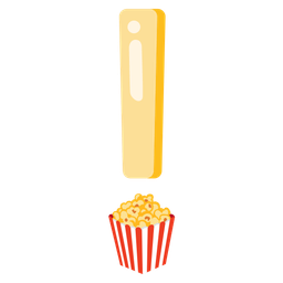 red exclamation mark and popcorn