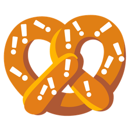 red exclamation mark and pretzel