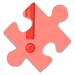 red exclamation mark and puzzle piece