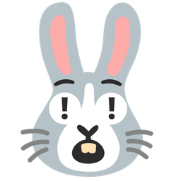 red exclamation mark and rabbit face