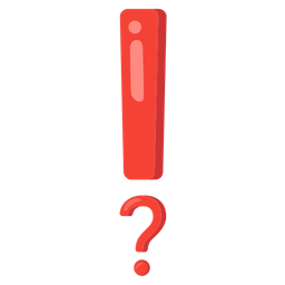 red exclamation mark and red question mark