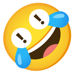 Red exclamation mark and Rolling on the floor laughing