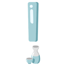 red exclamation mark and sake