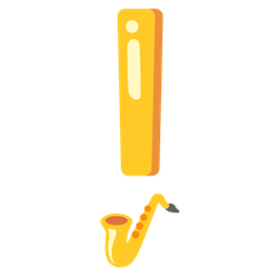 red exclamation mark and saxophone