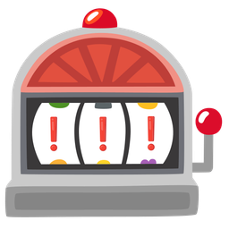 red exclamation mark and slot machine