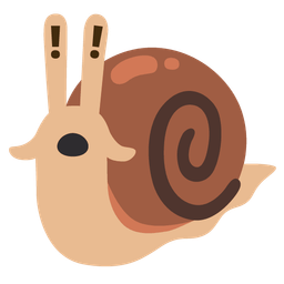 red exclamation mark and snail