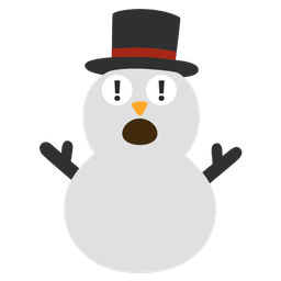 red exclamation mark and snowman without snow