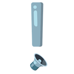 red exclamation mark and speaker low volume