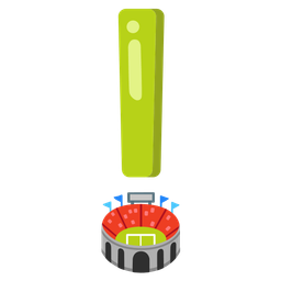 red exclamation mark and stadium