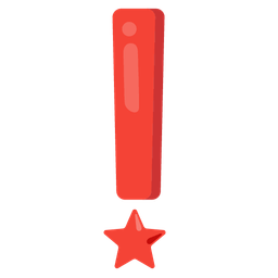 red exclamation mark and star