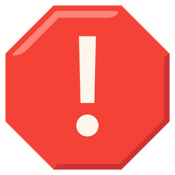 red exclamation mark and stop sign