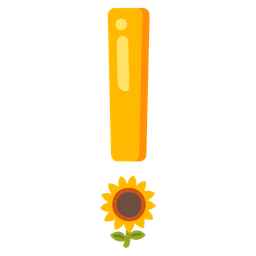 red exclamation mark and sunflower