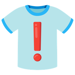 red exclamation mark and t-shirt