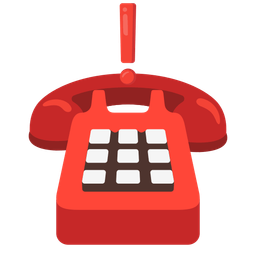 red exclamation mark and telephone